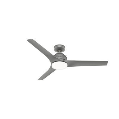 52" 3 - Blade LED Standard Ceiling Fan with Wall Control and Light Kit Included