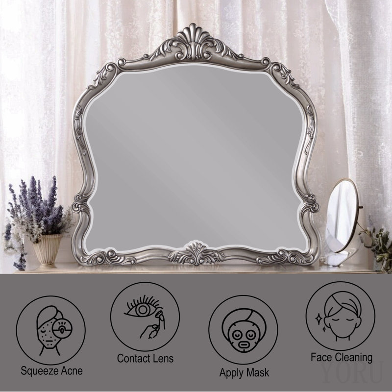 Antique Platinum Finish Mirror