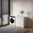 Cabinets: Minimalist Laundry Cabinet with 2 Removable Liner Bags, 31.5x15.75x30.31 Inches | Off-White | Laundry Room