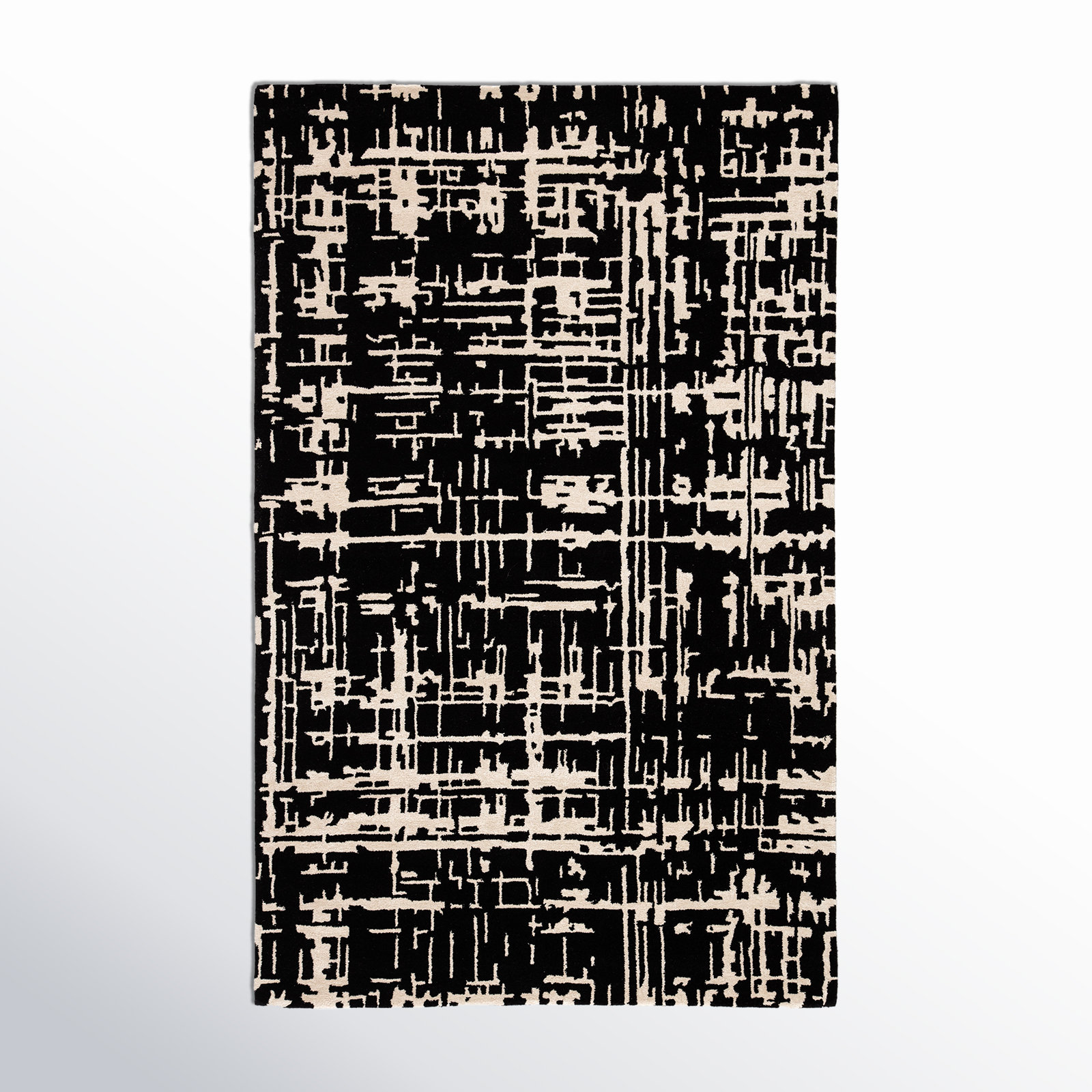 Brannon Hand Tufted Black Rug, Rectangle 2' x 3'