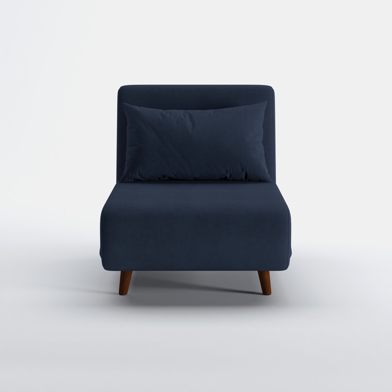 Fauteuil convertible Clarissa, Velours bleu