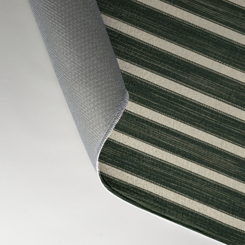 Tapis intérieur / extérieur vert HorizontalStripes, Rectangle 9 pi x 12 pi