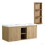Meuble-lavabo mural 48 po avec double lavabo et support de rangement, portes à fermeture douce, armoire combinée (KD-Packing)