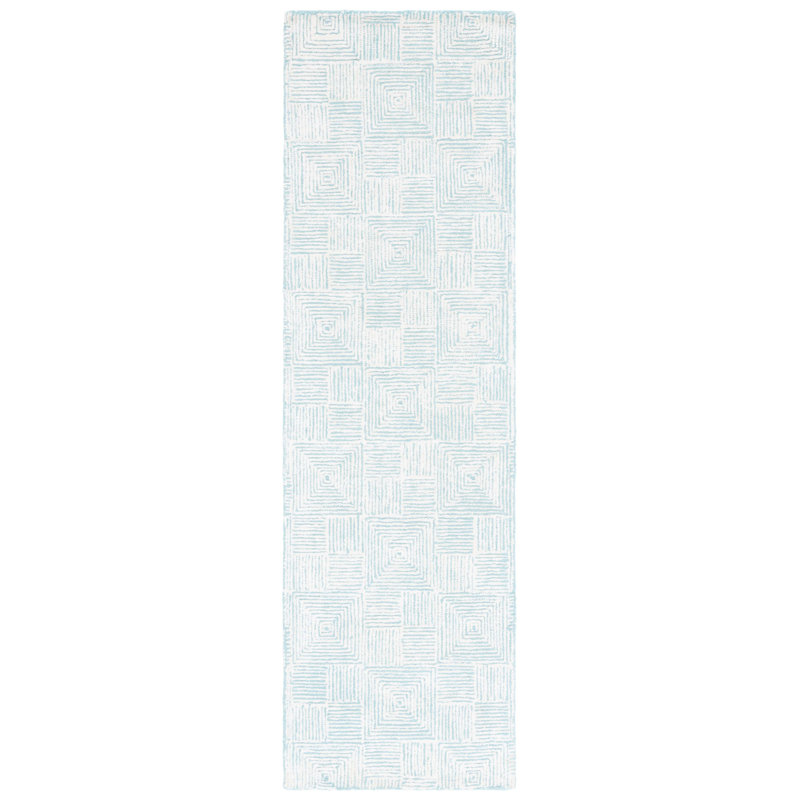 Concetto Hand Tufted Viscose Wool Cotton Geometric Rug, Runner 2'3" x 8'