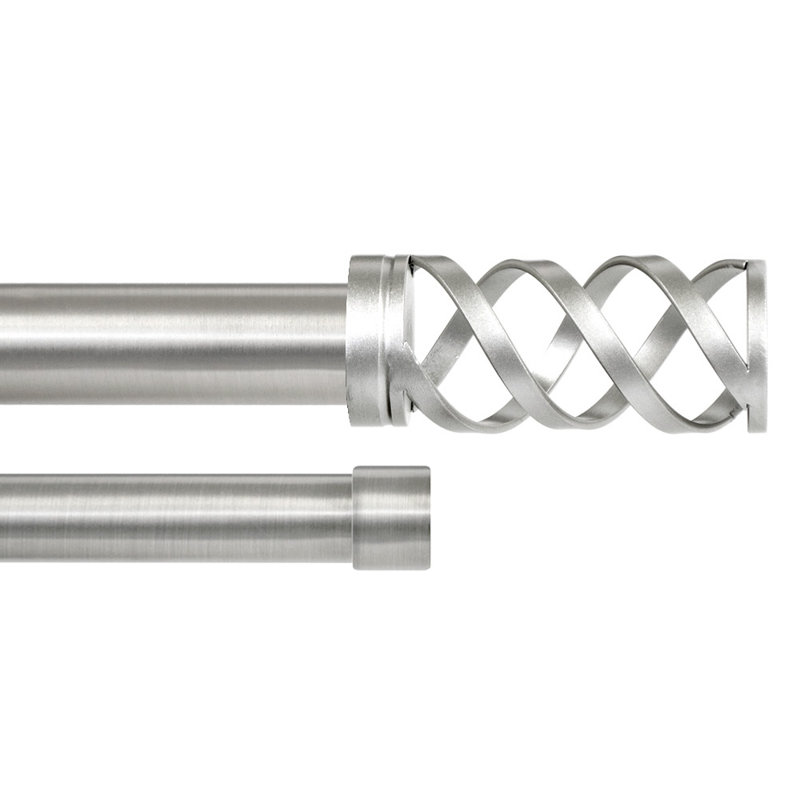 Tringle à rideaux double Mei Cage Drapery, Nickel brossé plaqué