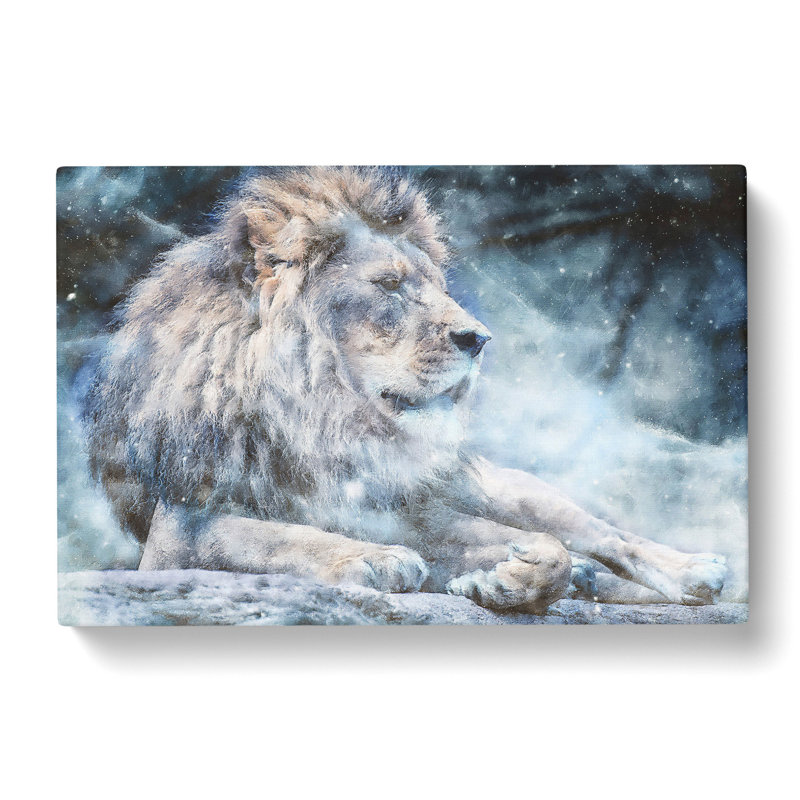Beautiful Lion Painting - Wrapped Canvas, 50cm H x 76cm W x 3cm D