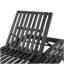 Méridienne pliable en bois d'acacia 2/3 avec dossier réglable et surface de rangement plate, finition noire non rembourrée, pour patio de jardin-1869459492