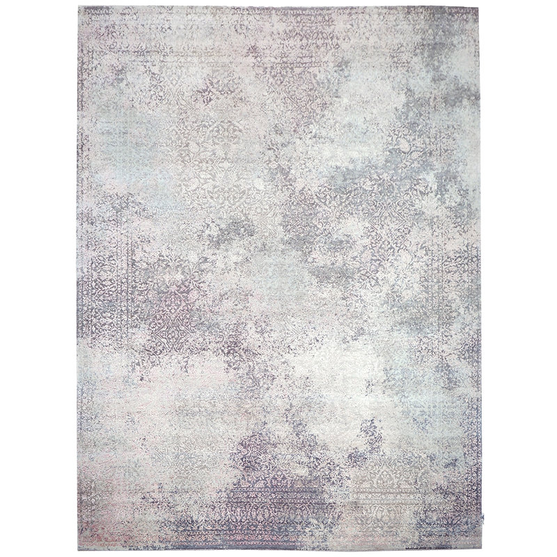 Wool Floral Area Rug, Rectangle 9' x 12'