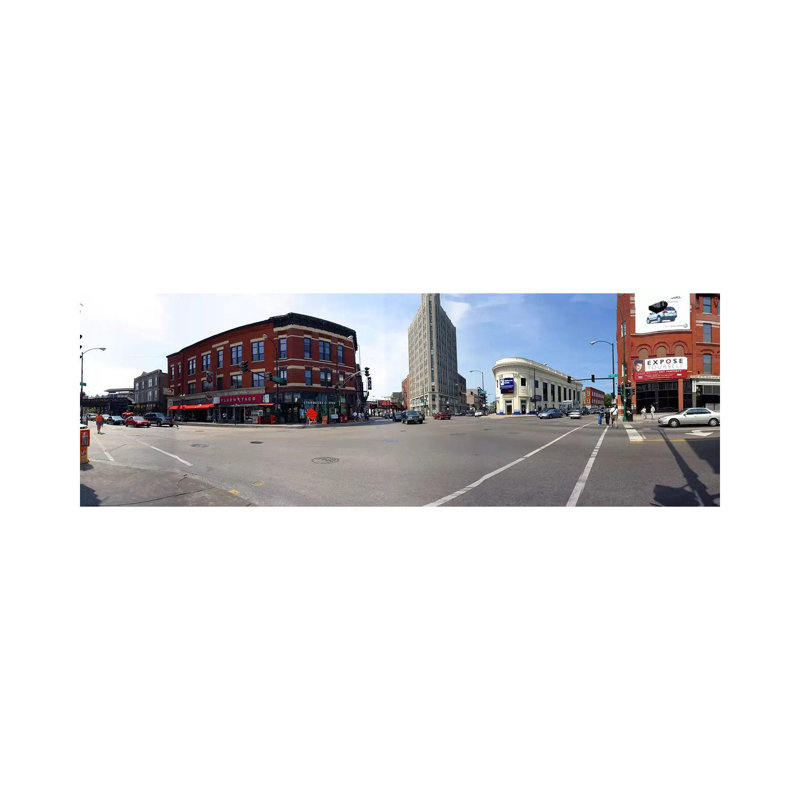 Buildings in a City, Wicker PArk and Bucktown, Chicago, Illinois, USA 1 Piece Wrapped Canvas Panoramic Wall Art