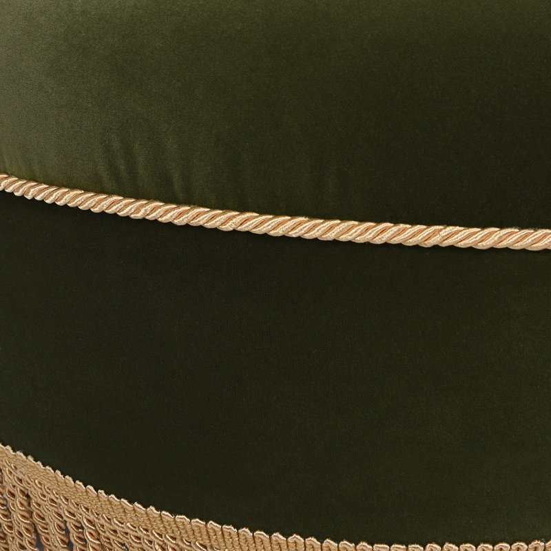 Neptune Upholstered Ottoman, Olive Green Velvet
