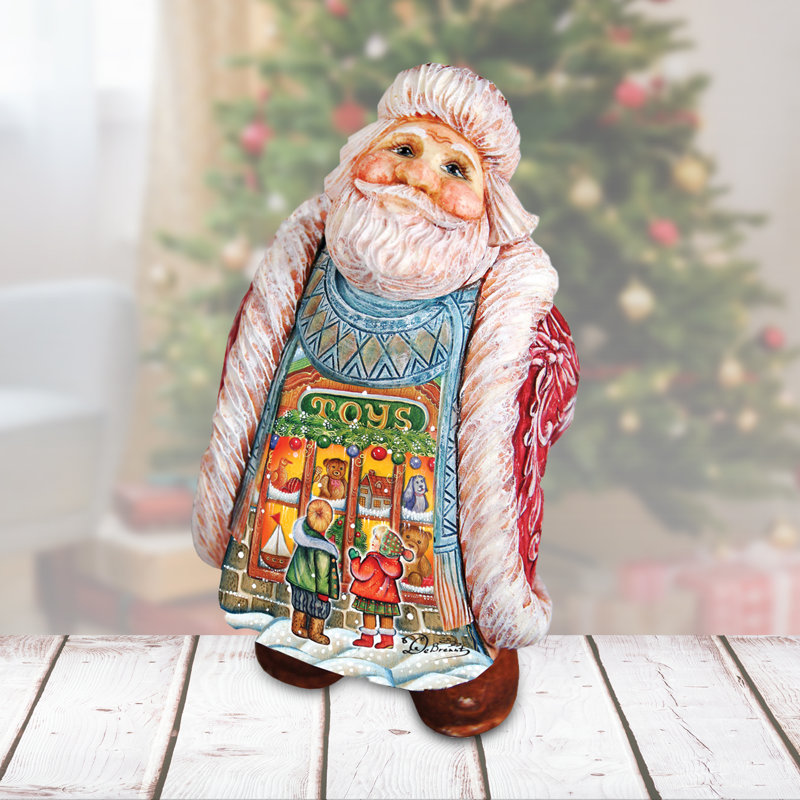 Derevo Santa Looking Up, 6" H x 5" W x 3.5" D