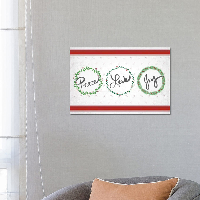 Holly Wreath Trio by Anna Quach - Wrapped Canvas Print, 45.72cm H x 45.72cm W