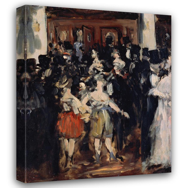 "Bal masqué à l'Opéra" par Édouard Manet - Toile tendue avec châssis, H 24 po x l 17 po