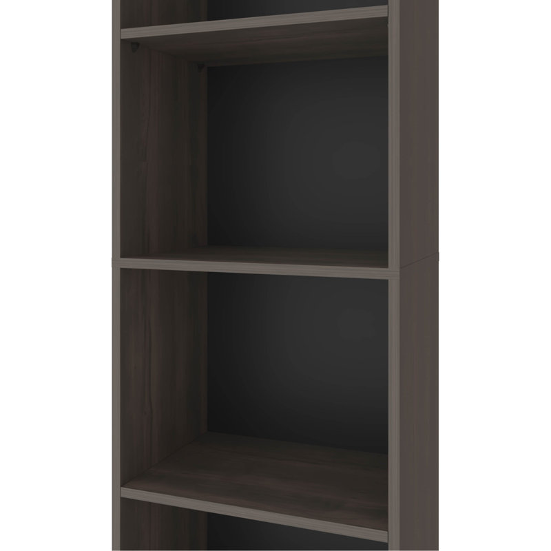 Bibliothèque avec rangement ouvert et 5 tablettes, H 71,7 po x l 17,8 po x P 11,8 po