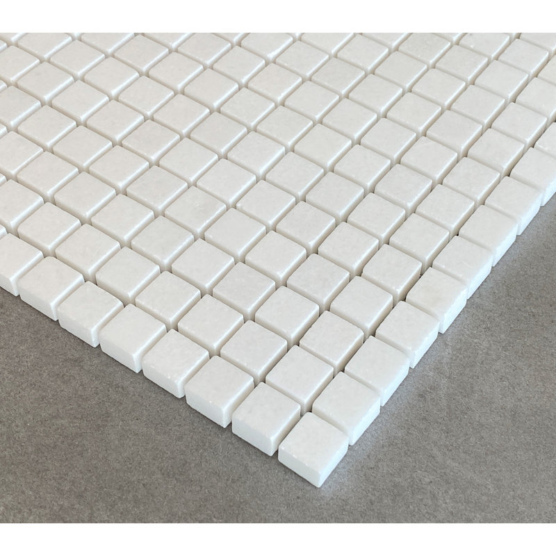 Carreau de mosaïque de mur et de plancher en marbre blanc de 5/8 po x 5/8 po Thasoos