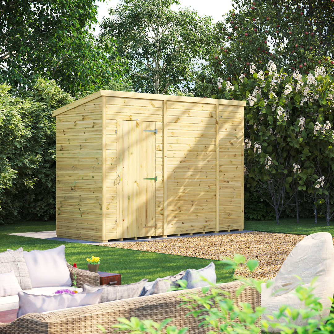 Powersheds 10 x 4ft Premium Pressure Treated Timber Windowless Pent Garden Shed