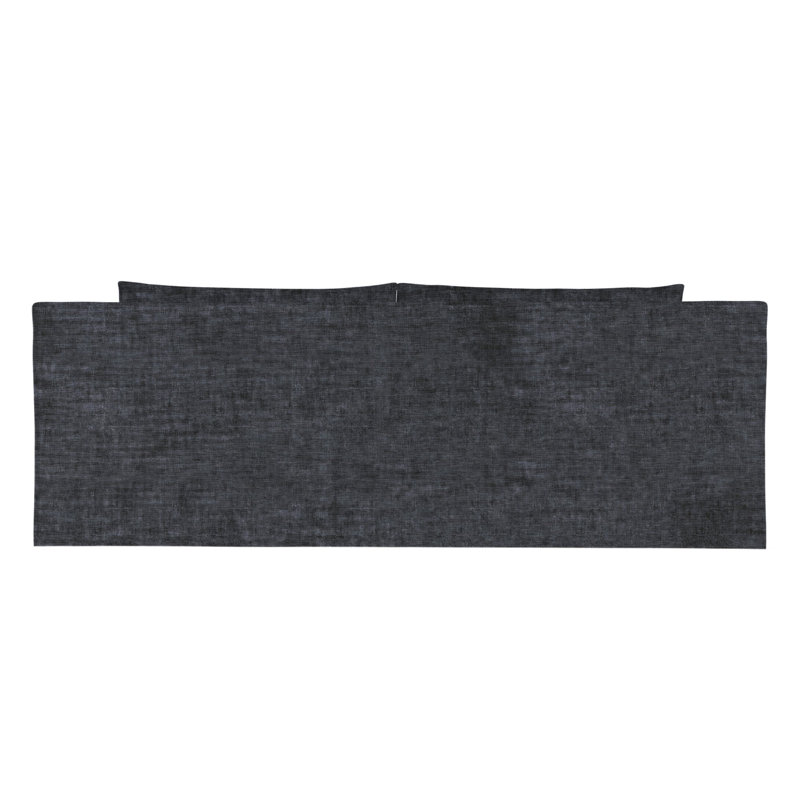 Mulberry Square Track-Arm Sofa with Flange Seam, 33" H x 84" W x 45" D, Crushed Velvet Graphite, Ebony
