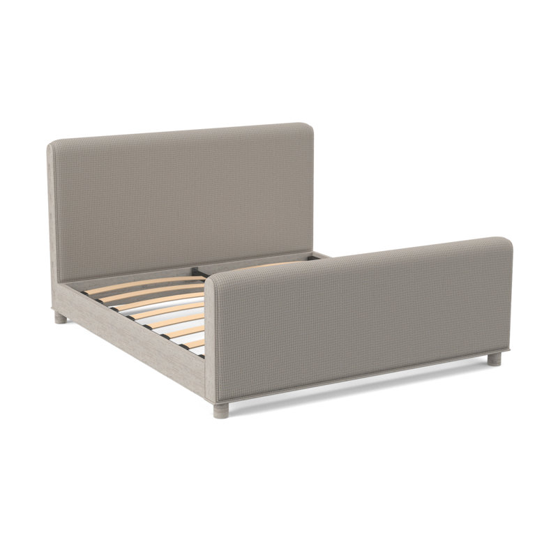 Rollo Solid Wood Bed, Filigree Ivory 100% Polyester, Bisque