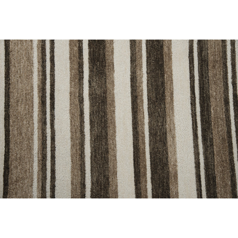Tapis intérieur / extérieur beige / brun touffeté à la main Vinnie, Rectangle 7 pi 6 po x 9 pi 6 po
