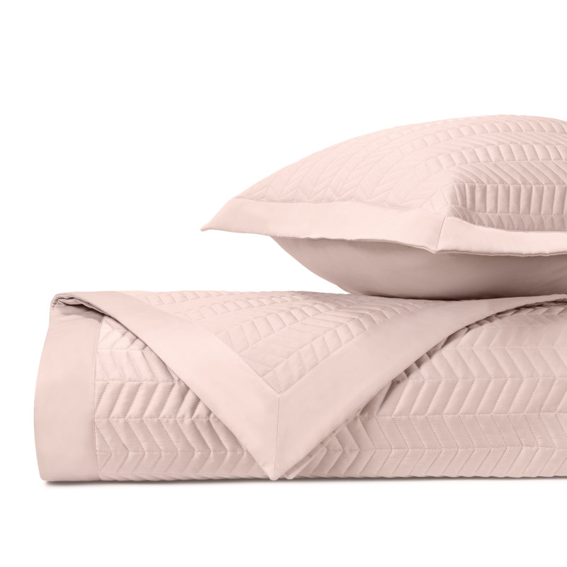Chester Quilted Sateen Coverlet Set, Queen Coverlet +  2 Standard Shams , Light Pink