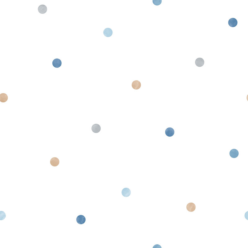 Just 4 Kids 2 Small Polka Dots 33' L x 21" W Wallpaper Roll, Blue/Gray