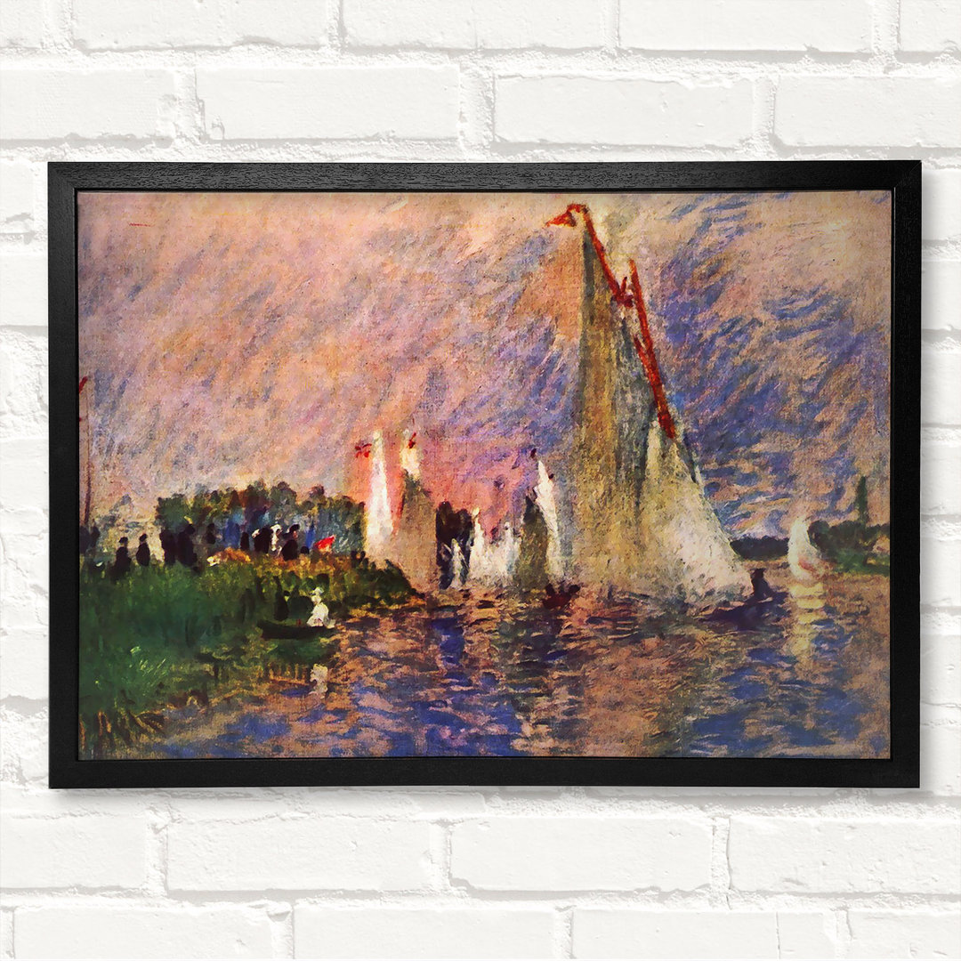 Regatta in Argenteui von Pierre-Auguste Renoir - Geschlossener Eckrahmen Kunstdrucke auf Holz