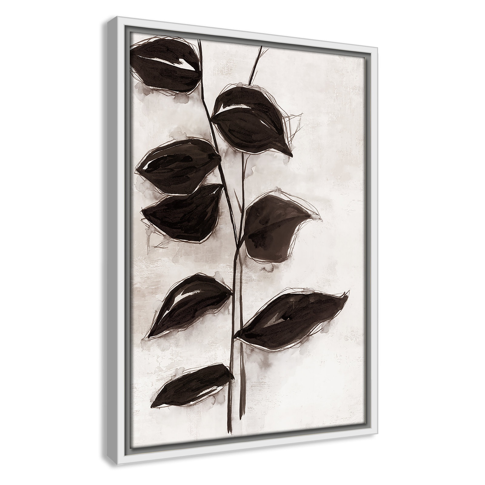 Leaves "Leaves I" Print, 19.5" H x 13.5" W x 2" D, White Framed
