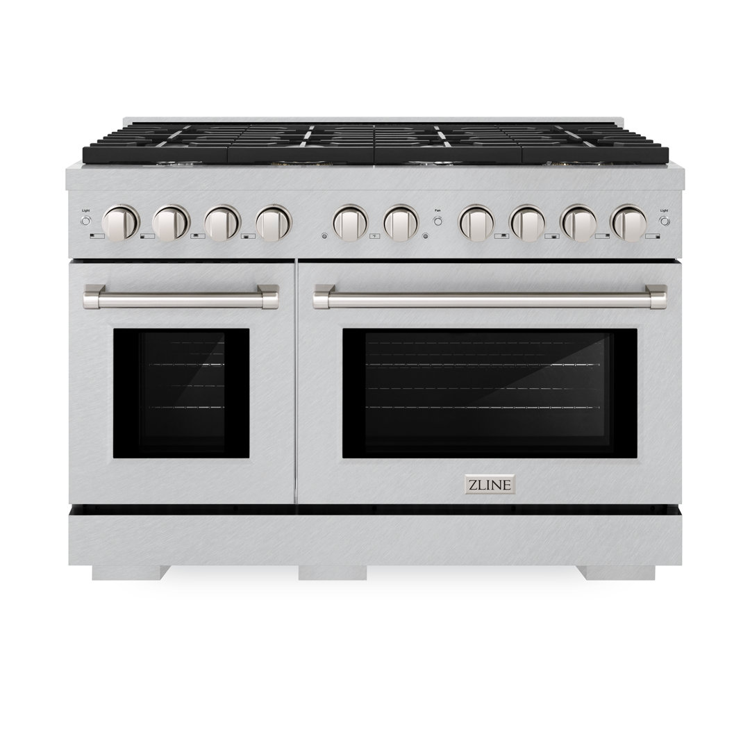 ZLINE 48 in. Paramount Double Oven Dual Fuel Range w/ 8 Burners in Satin Stainless Steel ZLINE