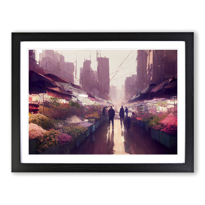 The Flower Market Vol.3 - Single Picture Frame Print, Black, 46cm H x 64cm W