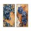 Fleurs d'hydrangées aqua sur glissade en bois I - impressions sur toile florales 2 panneaux-180780324-180780323