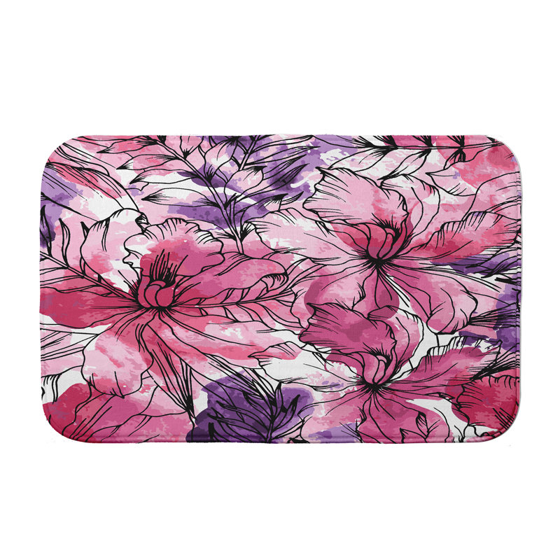 Tapis de bain Hickey, H 18 po x L 30 po, Rose