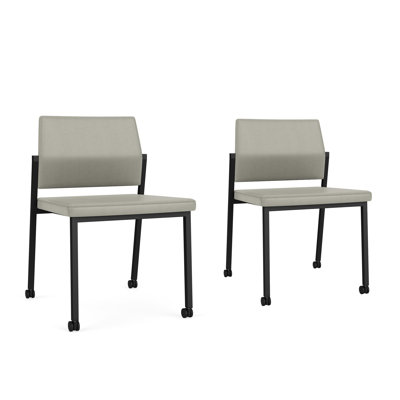 Avon Rx Healthcare Waiting Reception Armless Chair Upholstered Seat And Back Metal Frame With Casters
