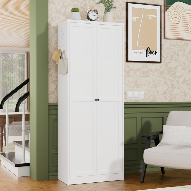 Heavy-Duty Freestanding Storage Organizer with 5 Adjustable Shelves, White, 72"