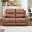 Ensemble de canapé inclinable 3 pièces avec deux fauteuils inclinables manuels et causeuse, cuir végétalien, porte-gobelets-2097447985