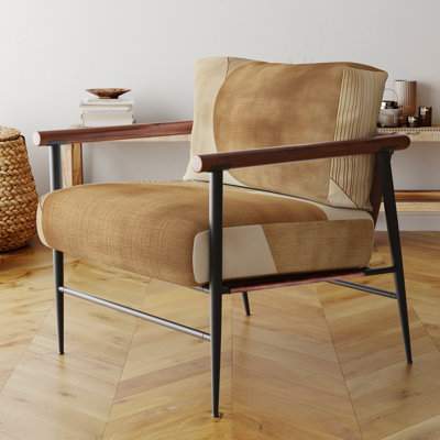 Chaise d'appoint abstraite Mid-Century abstraite avec accoudoirs Sun Arc I