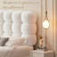 Tête de lit tapissier Aadi, lit plateforme avec support en lattes de bois robuste, conception à deux formes de lit-803692893-803692867