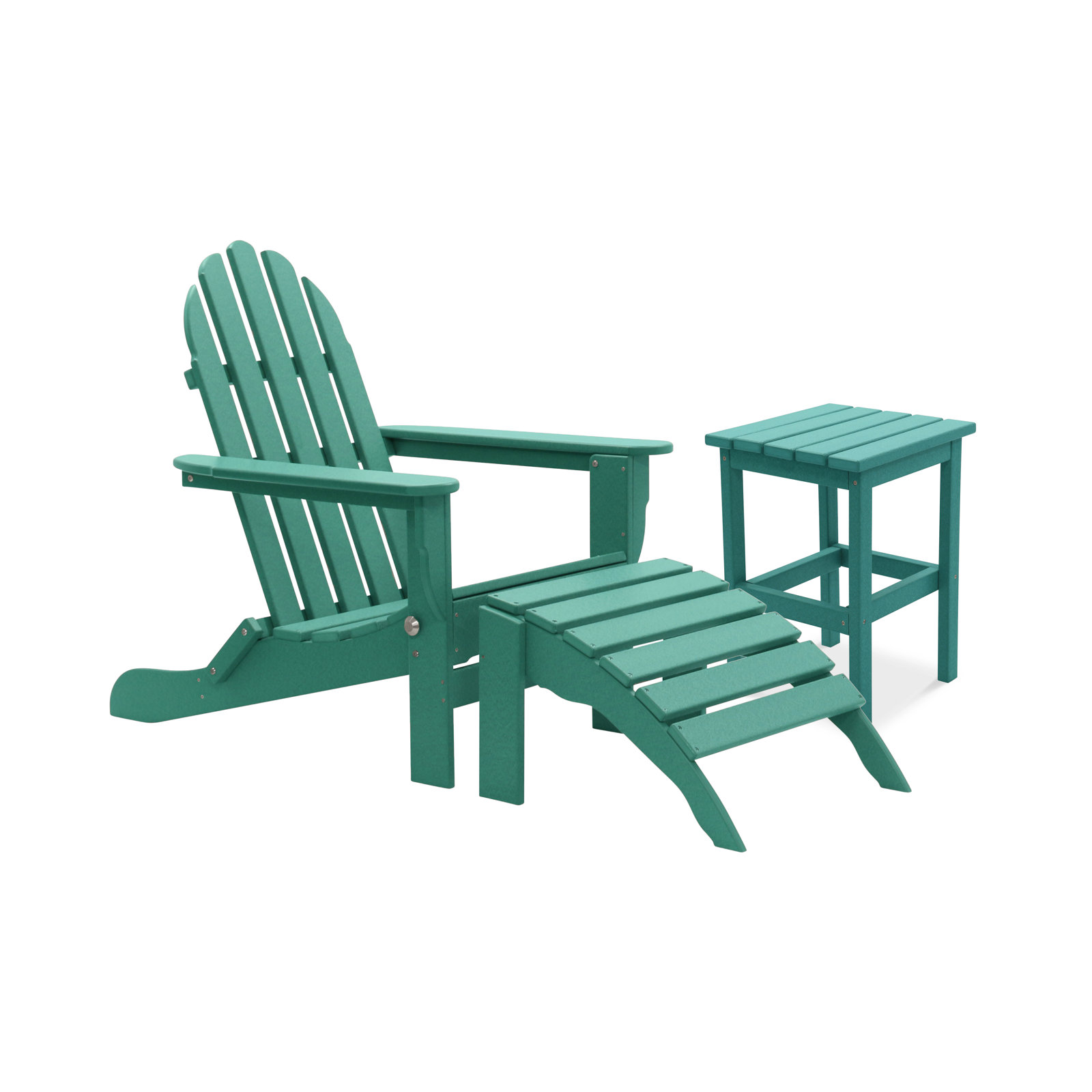 Leighton Foldable Outdoor Adirondack Set, Aruba