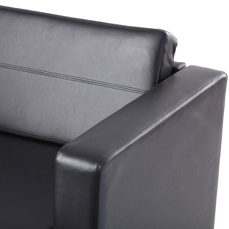 Desantiago Upholstered Armchair, Black Faux Leather