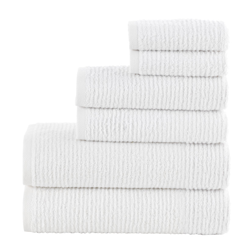 Ensemble de serviettes de bain en coton turc 6 pièces Douglas, Blanc