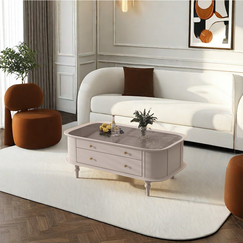 Table basse de style rétro, Crème