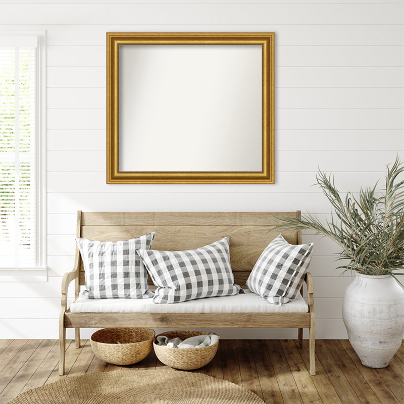 Miroir de salle de bain Jashawna, 37,75 po x 41,75 po, Doré