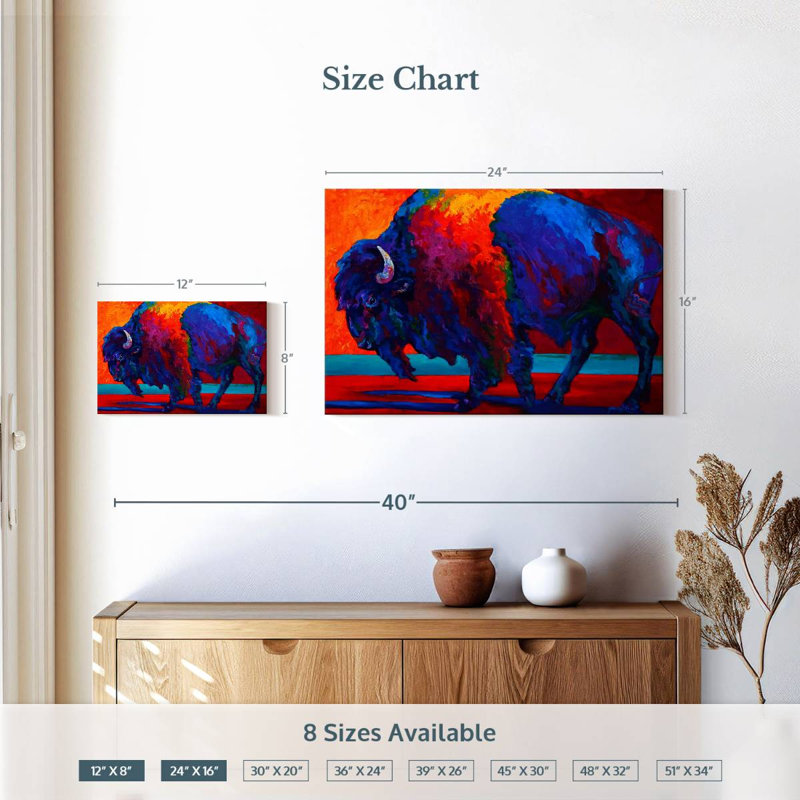 Abstract Bison, 16" H x 24" W