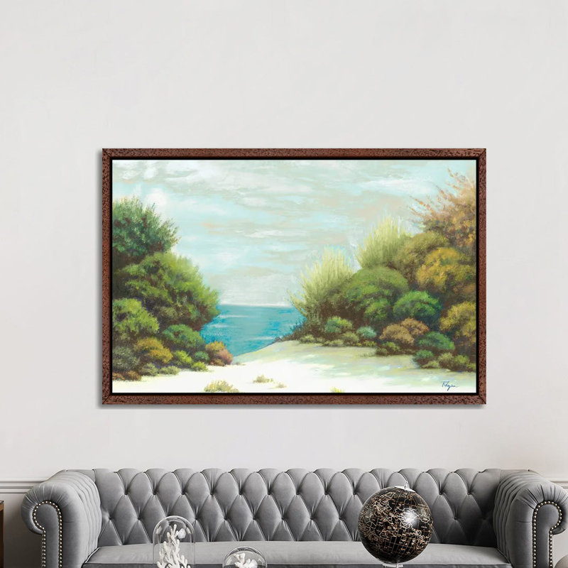 Seashore II by Vivien Rhyan - Painting on Canvas, Brown Framed Canvas, 101.6 cm H x 66.04 cm W