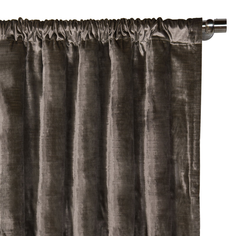 Winchester Silky Velvet Room Darkening Curtain Single Panel, 48" x 120", Oregano