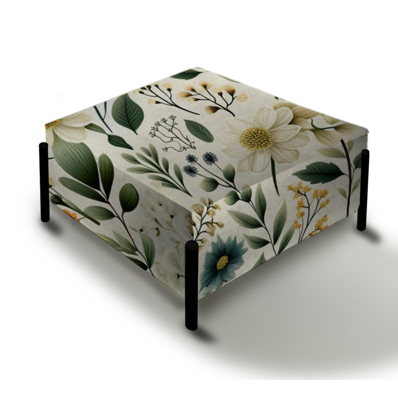 Grand repose-pieds carré Botanical Wanderlust