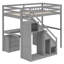 Lit mezzanine en bois avec bureau, 2 commodes et éclairage DEL - Lit de rangement peu encombrant -1846463955-1846463959