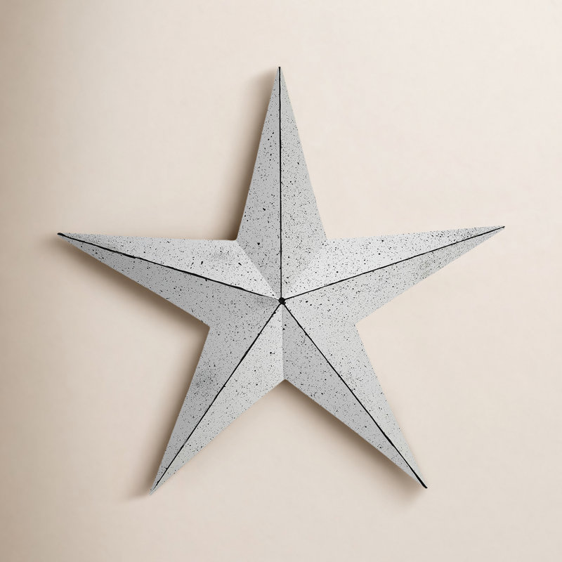  Décoration murale festive en métal étoile, H 24 po x l 24 po x P 2,5 po, Blanc