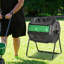 Tumbling Compost Bin Outdoor 360° Dual Chamber Rotating Composter 43 Gallon, Green