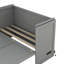 Lit escamotable double avec port USB et grand tiroir, gris
