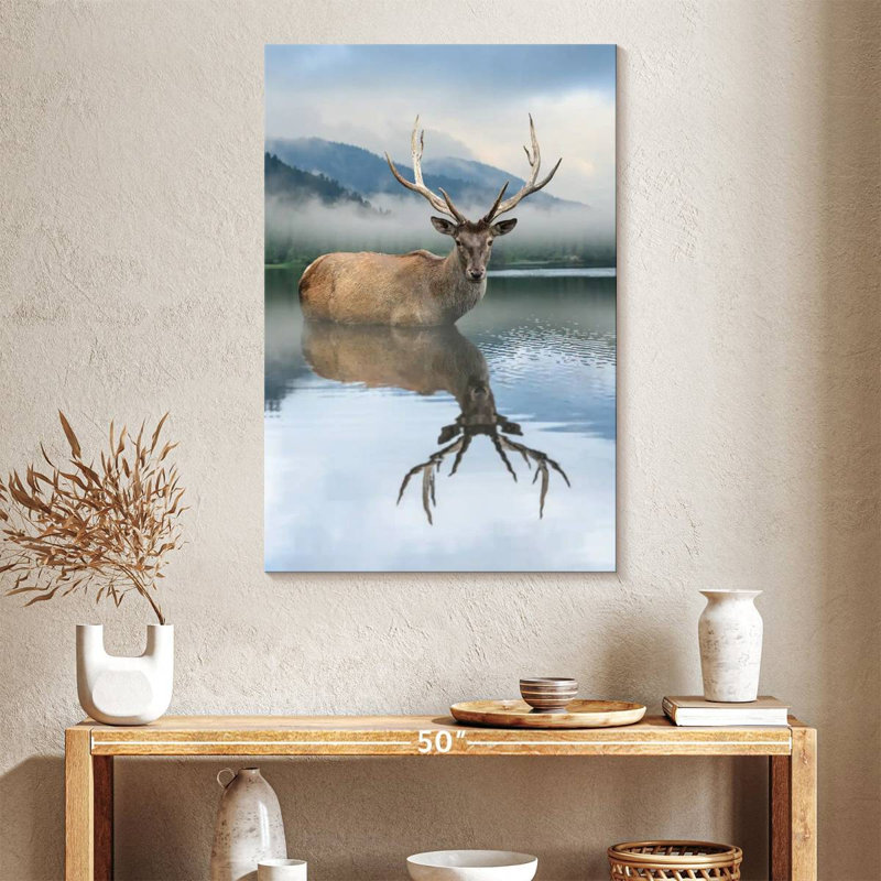 Deer Reflection, 39" H x 26" W